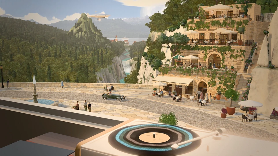 The same three-dimensional scene during a different musical moment